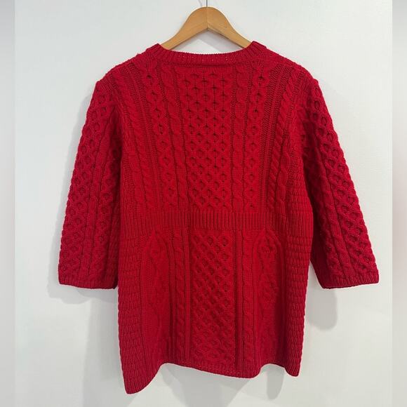 Milton Knitwear Red Merino Wool Cardigann Sweater Ireland Medium - Picture 7 of 8